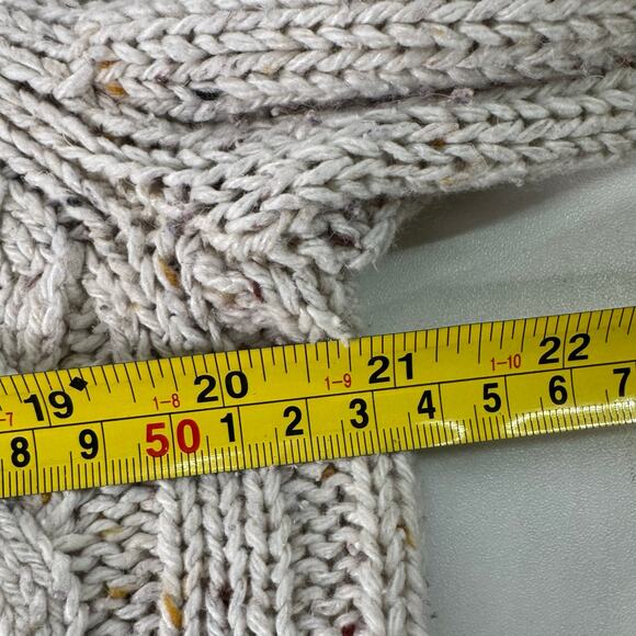 Dress Barn Women’s Beige Cable Knit Cardigan Zip Sweater Large Natural Gorpcore - Picture 4 of 6